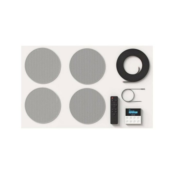 FONESTAR KS-WALL 4 Højttalere - Bluetooth USB FM AUX - Sort - Forstærker - 25 Watt - 4 Højttalere