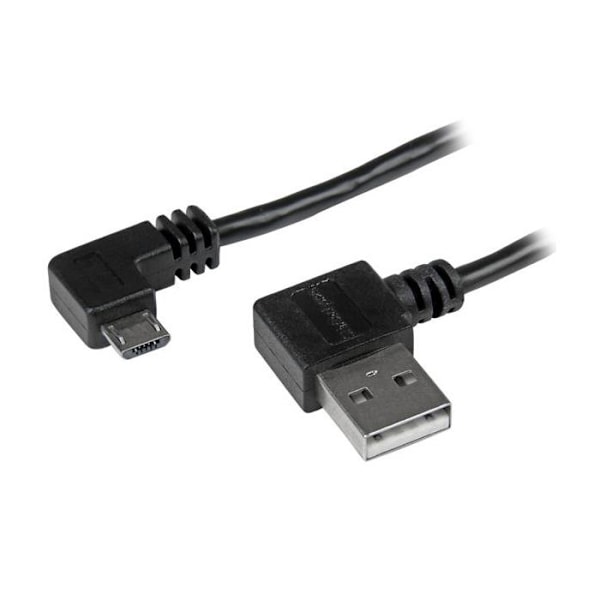STARTECH.COM USB A - Micro B -kaapeli suorakulmaliitännöillä - Micro USB -johto - M/M - 1 m - Musta