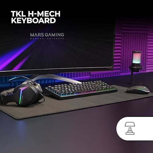 Mars Gaming MCP-RGB3, fast RGB Gaming Keyboard + 3200 DPI RGB Flow Gaming Mus + RGB Over-Ear Headset + Musemåtte