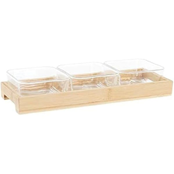 Forretsbakke - DKD HOME DECOR - Flerfarvet - Bambus og glas - 27 x 41 x 34,5 cm - Rektangulær mångfärgad