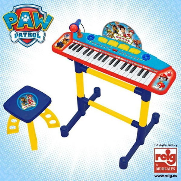 PAT PATROUILLE Elektronisk keyboard - 4 percussion-effekter - 8 instrumenter - 8 rytmer