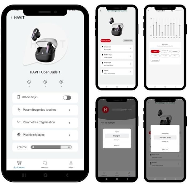 Bluetooth høretelefoner - havit - Openbuds TW980 - knoglesensor - Vandtæt - Ideel til spil Svart