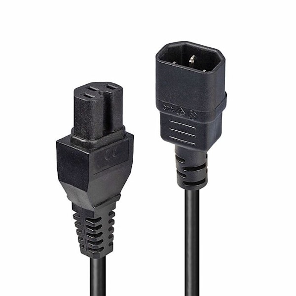 Lindy Hot Condition Tyyppi Virranjatkokaapeli IEC 60320 C14 - IEC 60320 C15 2 m Valettu musta