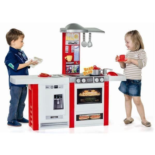 Leikkikeittiö - MOLTO - Master Kitchen Chef 2 moduulia - Punainen - 13 tarviketta - 102cm korkeus