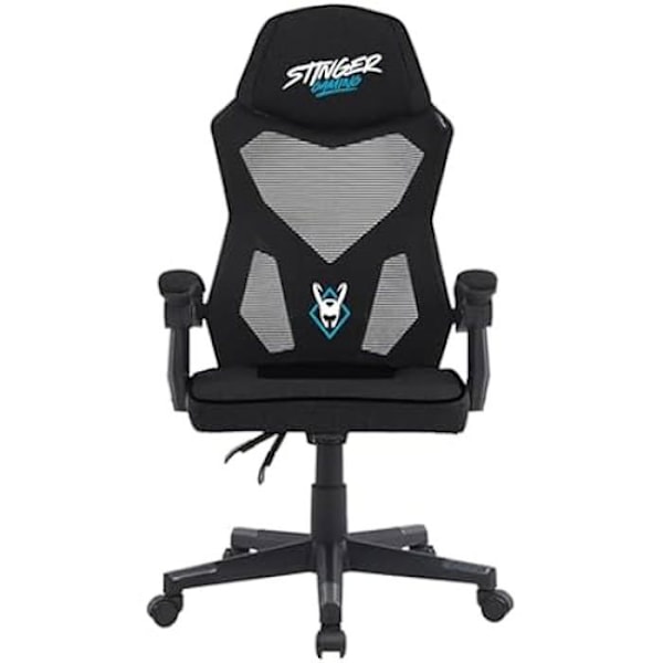 Gaming stol - WOXTER - Sense Black - Andningsbart mesh - 135° lutning - Bekväma armstöd Svart