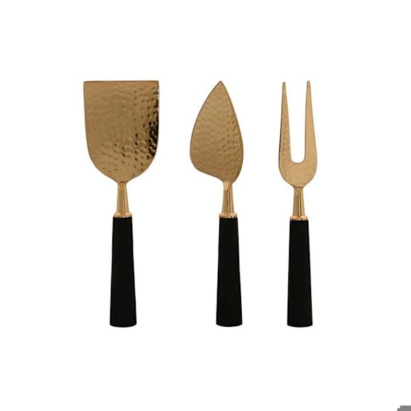 Juustoveitset - DKD Home Decor - Musta/Kulta - Hartsia - Ruostumatonta terästä - 3 kappaletta svart guld