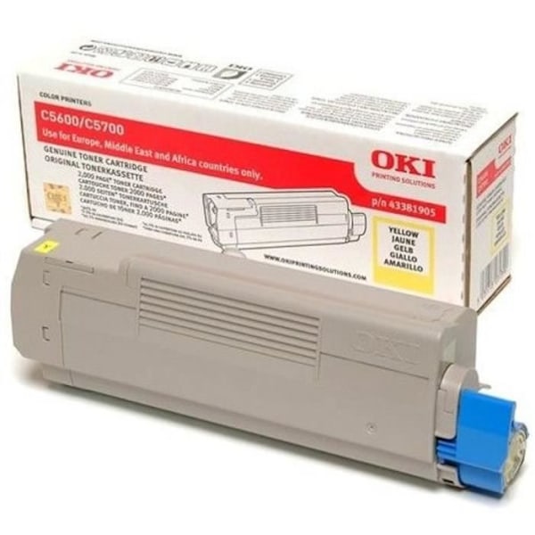 OKI C5600, C5700 Tonerkassett - Gul