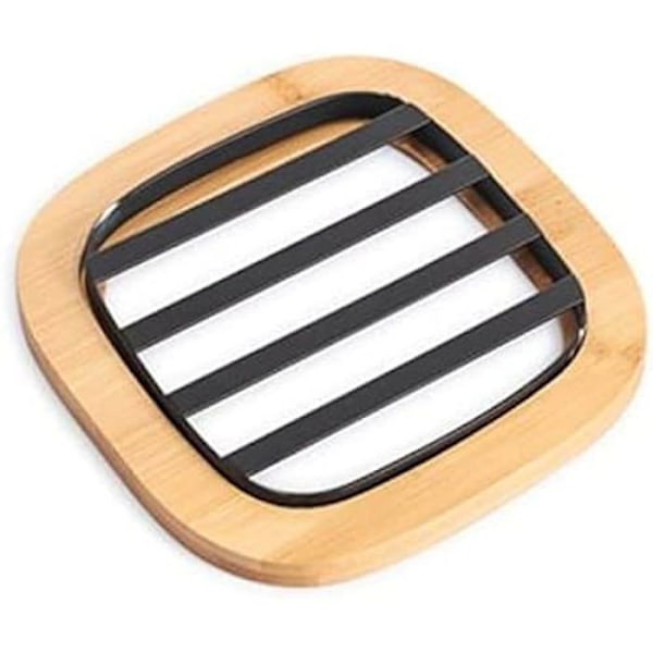 Underlägg - DKD HEMDEKOR - Bambu - Svart - 17 x 17 x 1 cm - Standard svart