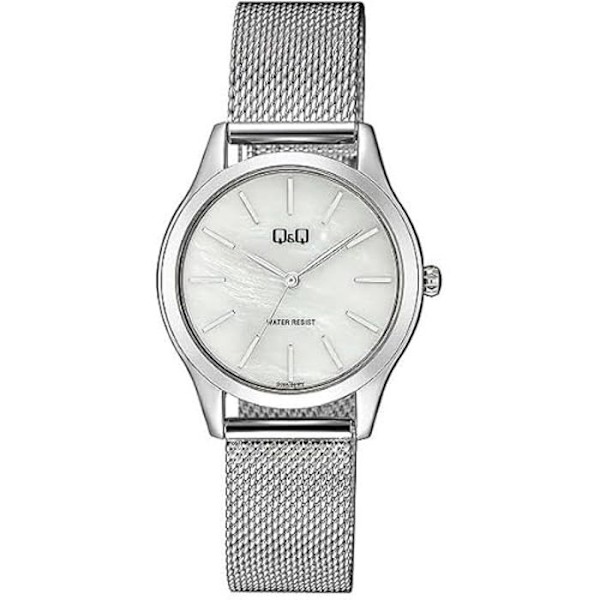 Damklocka - Q&Q - Q02A-001PY - Silvermetall - Mineralglas - Chic stil Pengar