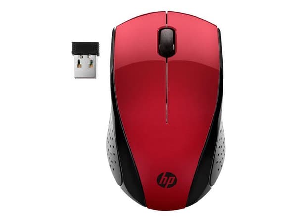 Trådlös mus - HP - 220 - Röd - 3 programmerbara knappar - Optisk