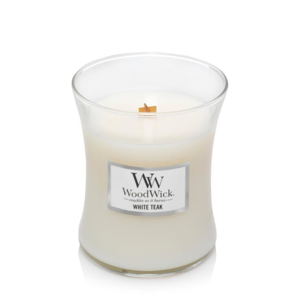 Bougie jar med doft - Woodwick - 92039E - Doft White Teak - 658g - Design i samtida glas