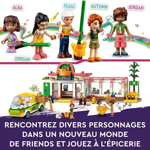 LEGO® Friends 41729 Økologisk købmand, supermarkedslegetøj, med lastbil og minidukker Vit