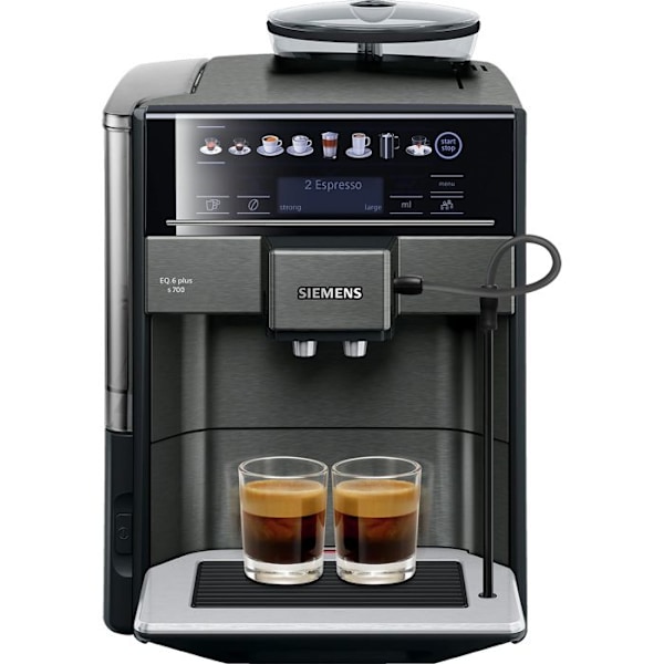 Espressomaskine - SIEMENS - iQ700 TE657319RW - 19 bar - Indbygget kværn - 1,7 L Svart
