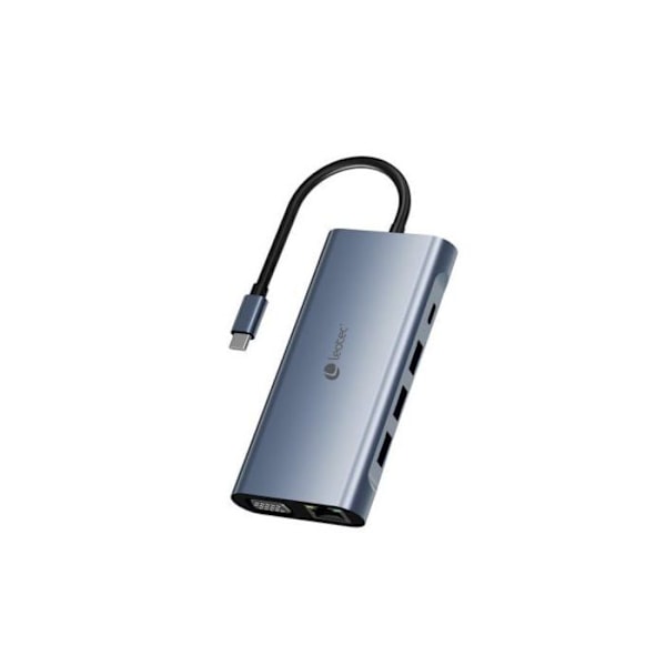 LEOTEC 11-1 telakointiasema 1USB-C PD100 3USB3 0 1USB-C 1 HDMI 1VGA 1TJSD MCSD