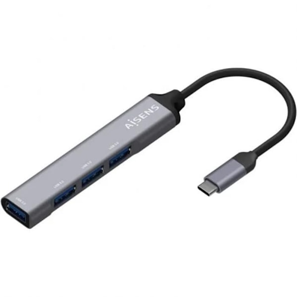 Aisens Usb 3.1 Type C - 4X Usb 3.0 Hub Adapter Harmaa