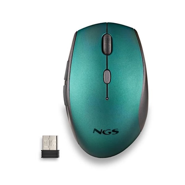 NGS BEE BLUE: Ergonomisk trådlös mus med tysta knappar. Justerbar DPI: 800/1200/1600. Högerhänt. Plug & Play. Färg