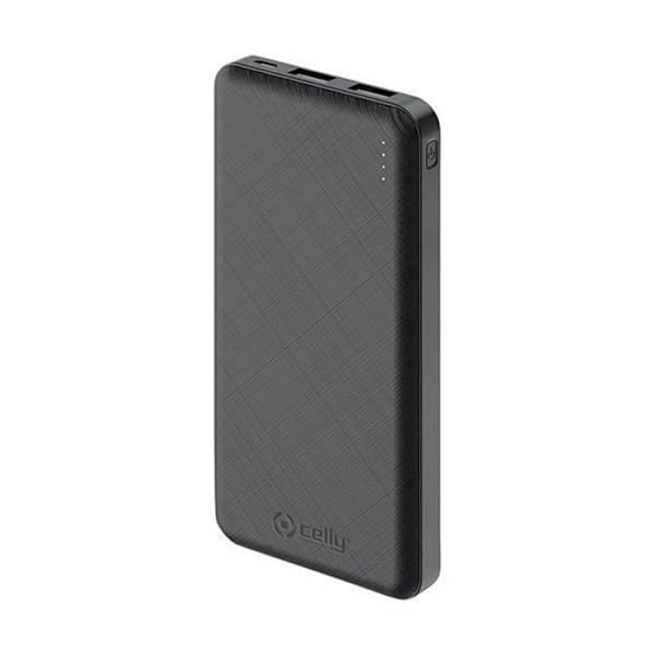 Celly powerbank 10000 mAh 5 Volt 2,1 Amp svart 2-delad Svart