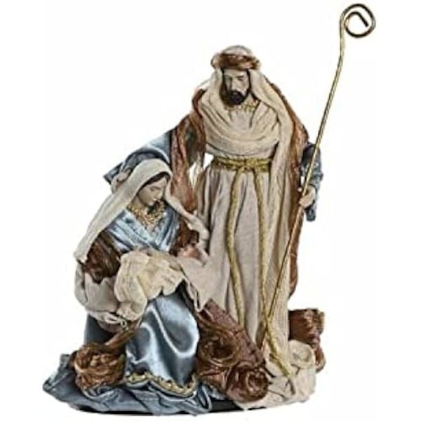 Julekrybbe - DKD Home Decor - Standard - Blå og guld - Polyester - 48x28x90 cm blått och guld