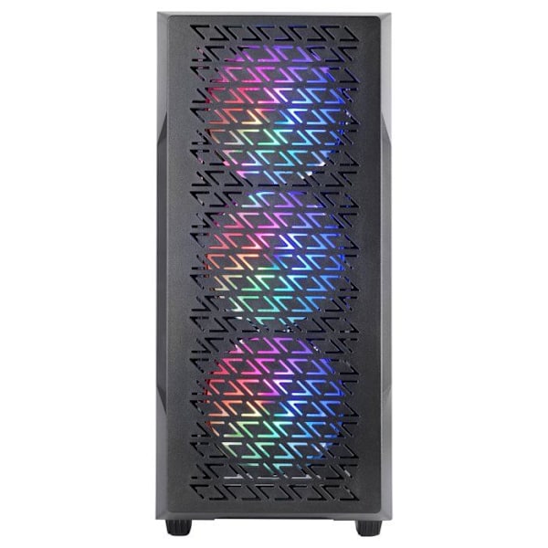 Mars Gaming MC-GEO, Gamingchassi ATX, 4X FRGB-fläktar 120cm, Framsidan Mesh Geometrisk, Fönster i Härdat Glas, Svart