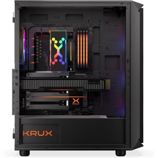 KRUX Orona PC-kotelo, jossa on lasiovet ja ARGB-tuulettimet