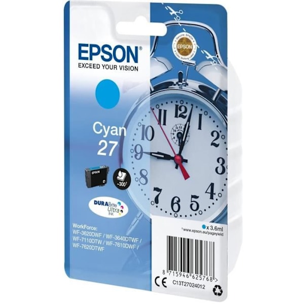 EPSON T2702 Cyan bläckpatron - Alarm Clock (C13T27024012)