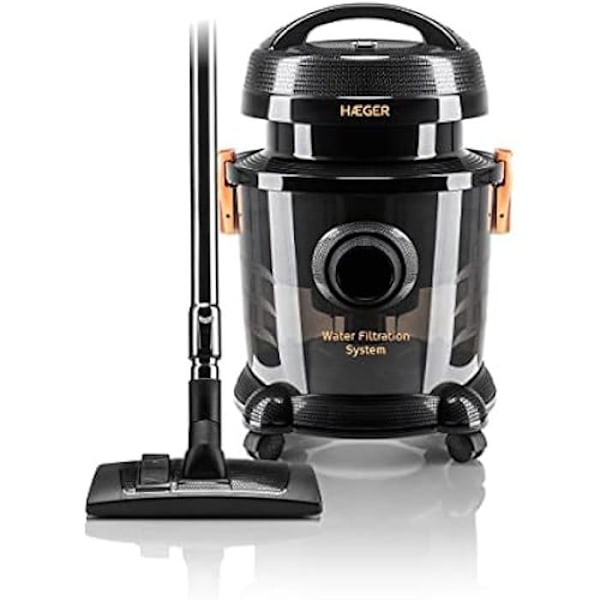 Haeger AQUACLEAN 1200 1200 W 9 L påsdammsugare Svart, Koppar