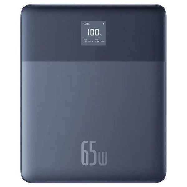BASEUS ULTRA-TUNNA BLAD 2 EXTERNT BATTERI, SNABB LADDNING, MED DIGITAL DISPLAY KAPACITET - 12000MAH, 65W. Blå