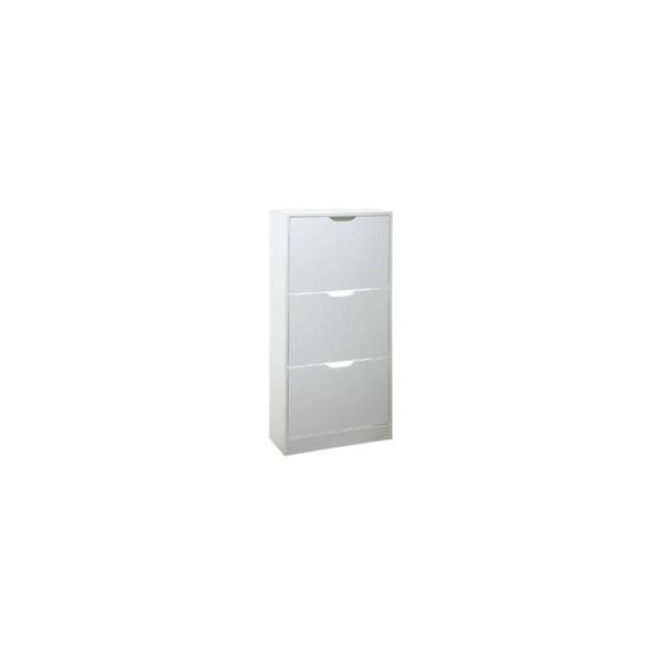 Skoskab 3 skuffer - L 60 x D 24 x H 115 cm - Hvid