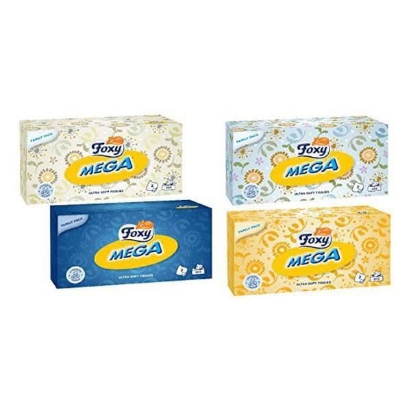 Mega Foxy Facial Paper Tissues - FOXY - 200 uds