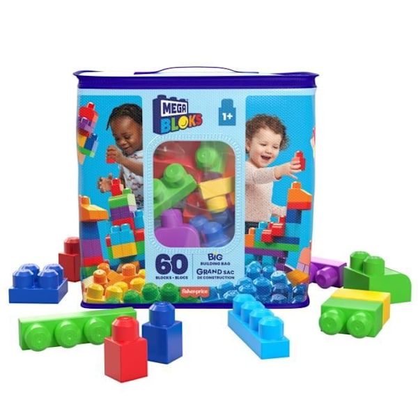 Mega Bloks - Klassisk Medium Bag 60 klodser - Byggesten - 12 måneder og + DCH55 Flerfärgad