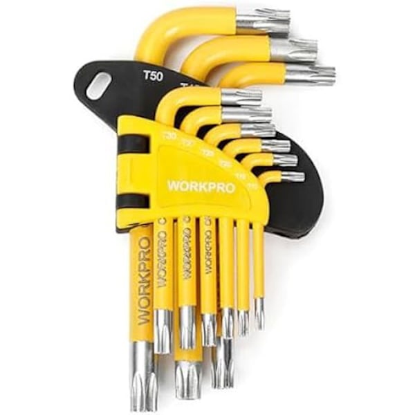 Torx skruenøglesæt - Workpro - 9 stykker - Flerfarvet - 14,68 x 8,79 x 8,17 cm - Torx Bit Type Flerfärgad