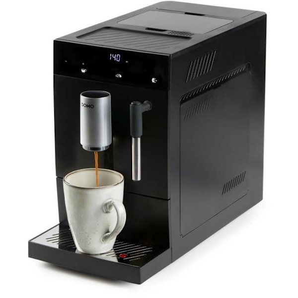 Automatisk espressomaskine med kværn - DOMO - DO1150K - 1350 W - 19 bar - 125 g kaffe - Sort Svart