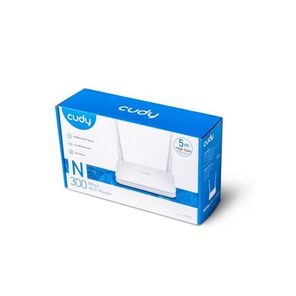 Langaton liittymäpiste - Cudy - WR300 - 300Mbps - 5dBi antennit - 4 LAN-porttia 10/100/1000