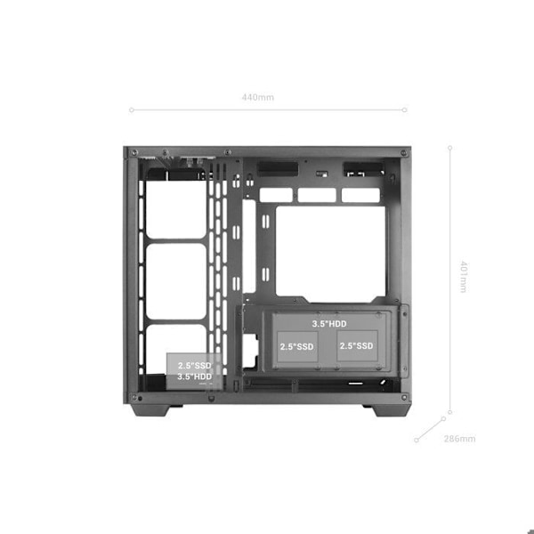 ATX-sag - Mars Gaming - MC-3TCORE - Triple Tempereret Glas - Dobbelt Kammer - Hvid