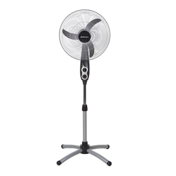 Gulvventilator - Orbegozo - SF 0156 - 45 cm - Sort/Sølv - 3 hastigheder Svart silver