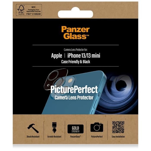 Hærdet glas kamera skærmbeskytter iPhone 13 / 13 Mini PanzerGlass Transparent