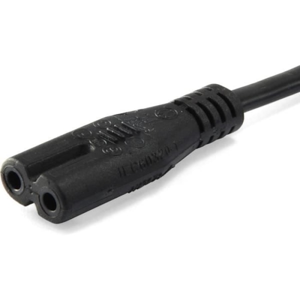 Strømledning - Ikke specificeret - 3 m - Sort - Han/ Hun - H03VV H2-F 2 x 0,75 mm²