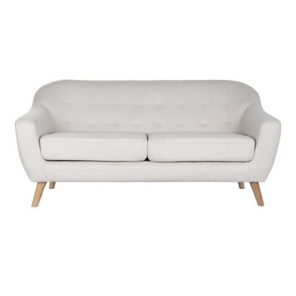 Sofa DKD Home Decor Natural Polyester Rubberwood Creme (172 x 82 x 82 cm)