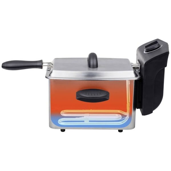 Semi-professionel elektrisk frituregryde TRISTAR FR-6919 - Rustfrit stål - 2L - Justerbar termostat Rostfritt stål