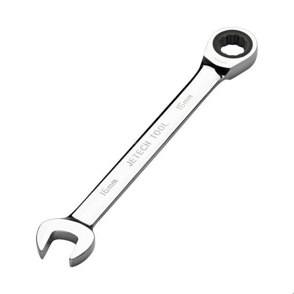 Kombinationsnyckel med ratchetfunktion - Jetech - 16mm - Cr-V stål - Polerad kromfinish - 12 punkter