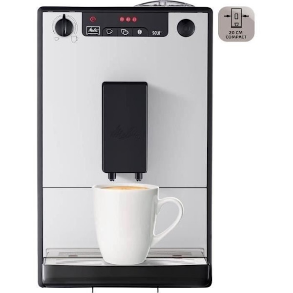 MELITTA Solo kahvipapumyllykone - puhdasta hopeaa