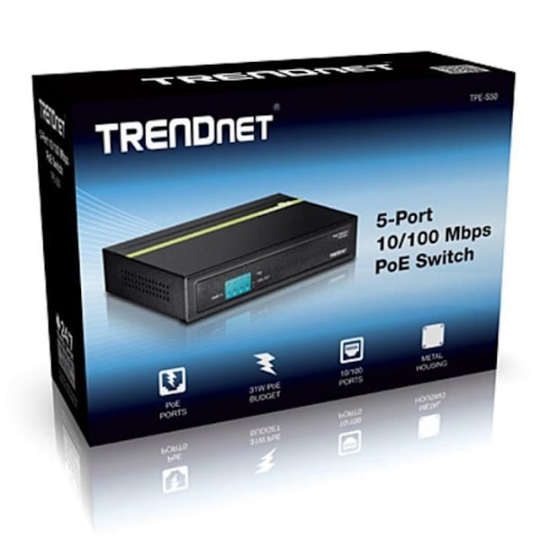 TRENDNET 5-portars 10/100 Mbps PoE-switch - TPE-S50 (v1.0R)