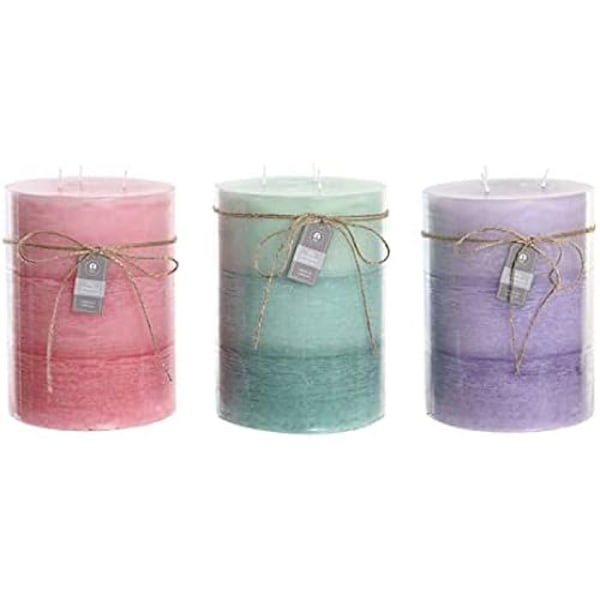 Doftljus - DKD Home Decor - Estándar - Vax och aluminium - 14,5 x 20 x 14,5 cm - Blandat Brun, grön, rosa, lila
