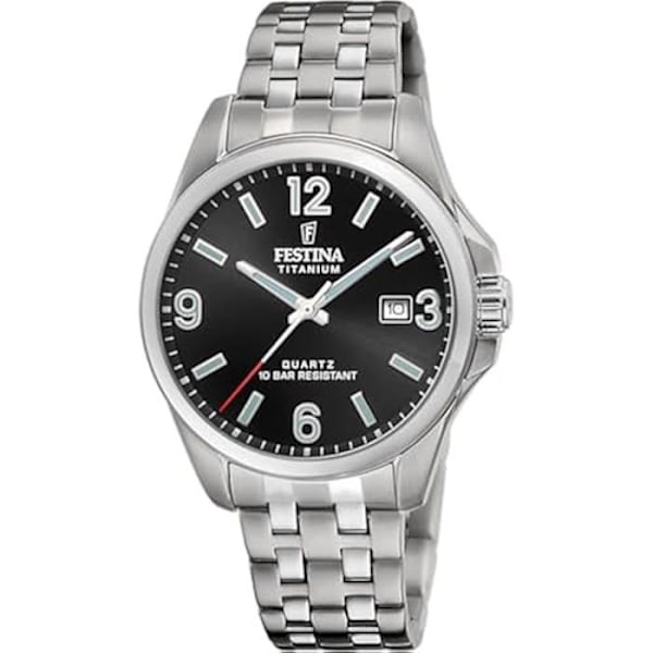 Ur - FESTINA - F20696/3 - Titan Sølv - Stålarmbånd - Vandtæt 10 ATM Pengar