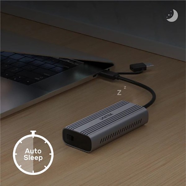 USB 3.2 Gen 2 kabinet - Ikke specifik - M.2 NVMe/SATA - USB-C - Aluminium - 10 Gbit/s