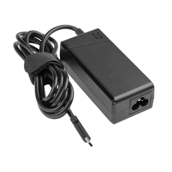 Green Cell USB-C 45W strömadapter / laddare för bärbara datorer, surfplattor, telefoner | Universal strömförsörjning Svart