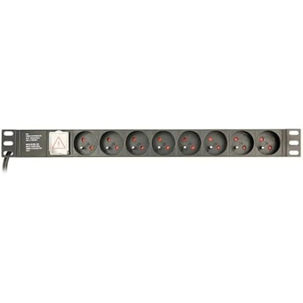 Tehonjakoyksikkö - GEMBIRD - EG-PDU-014-F - 8 AC-lähtöä - 1U - Musta