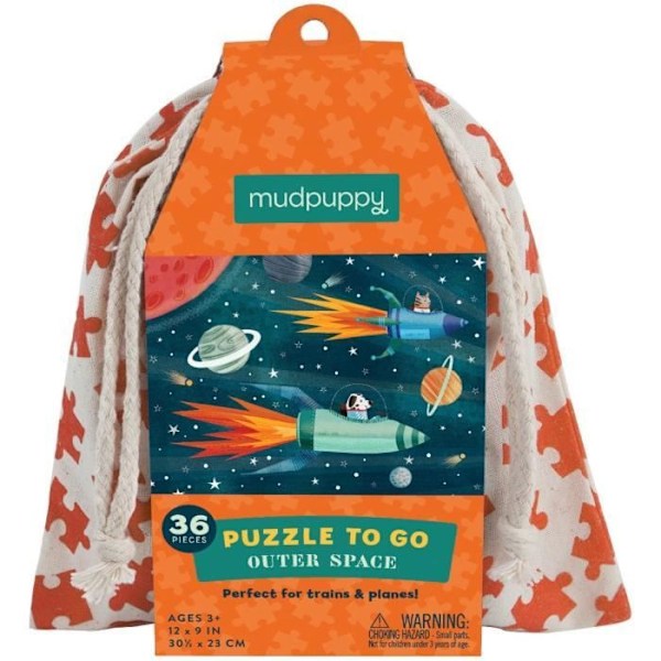 Mudpuppy 36 stk Puzzle To Go/Ydre rum Flerfärgad