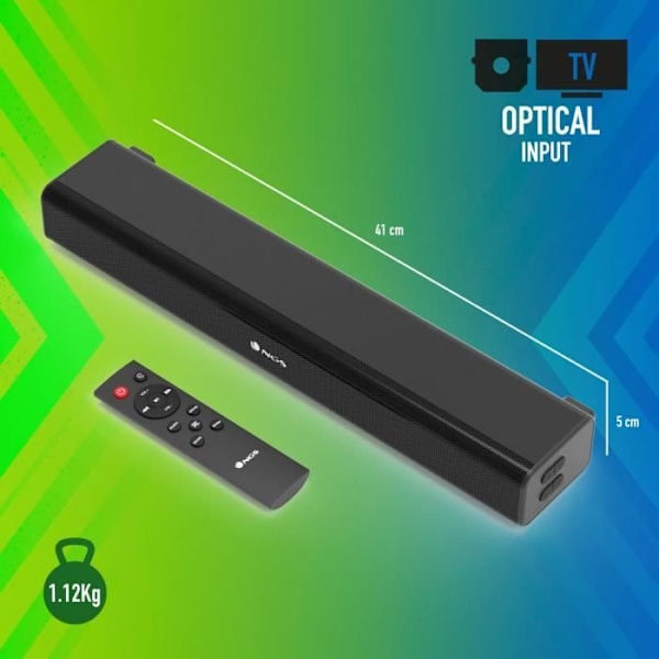 NGS SUBWAY - TV Soundbar, Soundbar med 40W uteffekt, kompatibel med Bluetooth 5.0-teknik.