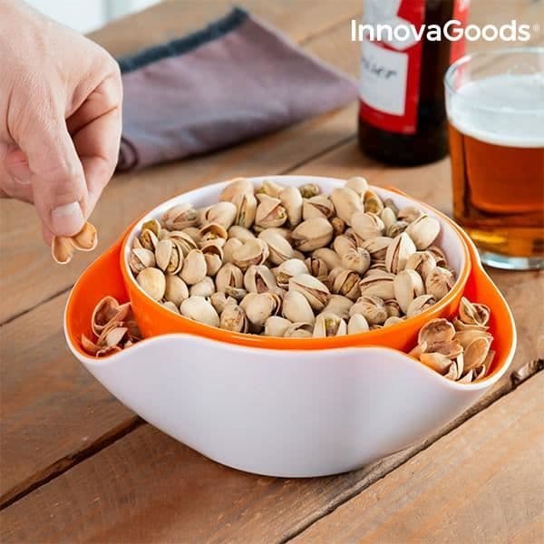 Bols til Aperitiffer - InnovaGoods - 2 i 1 - Plast - 2 Stykker - Moderne vit/orange